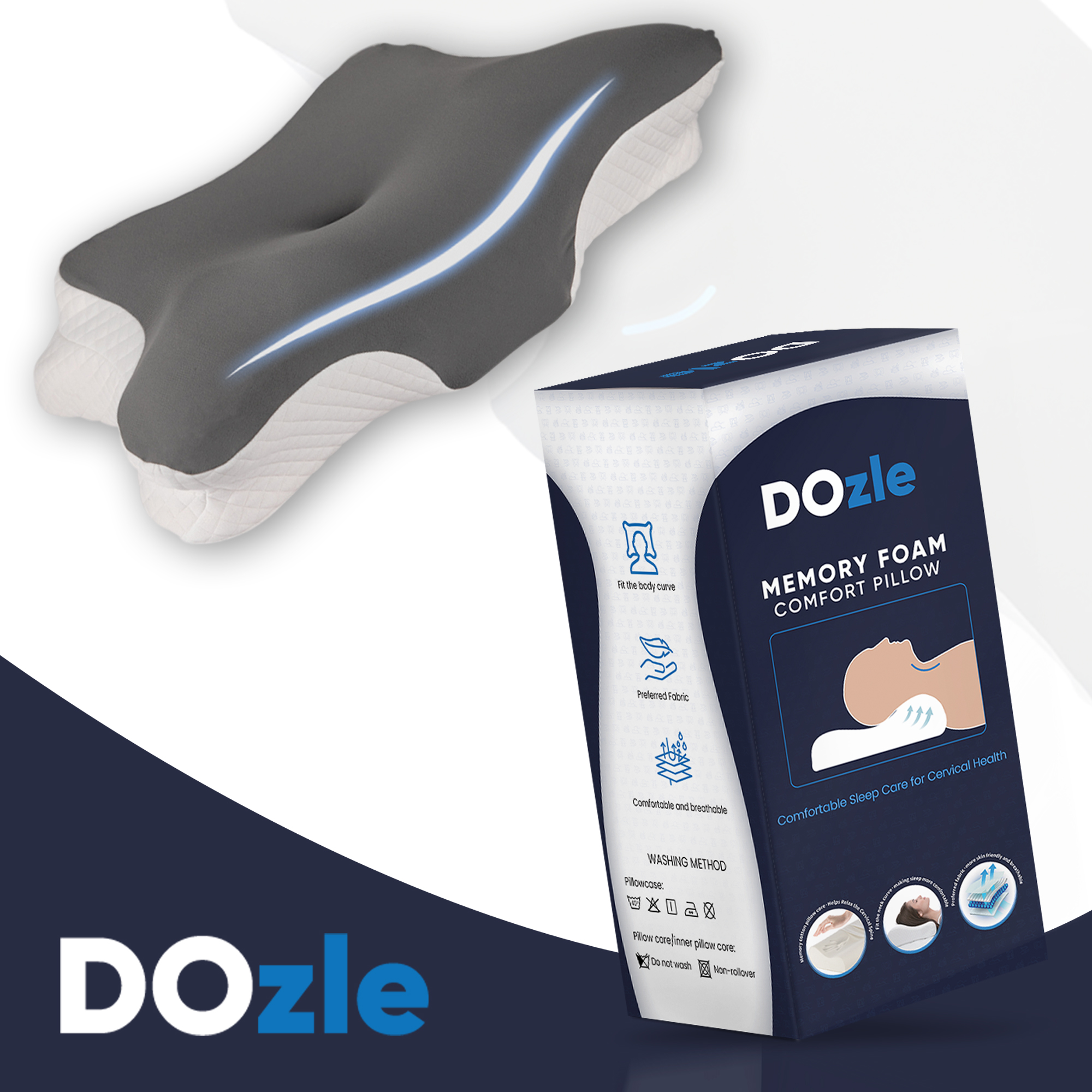 DOzle pillow carousel image — sleep positions adaptability